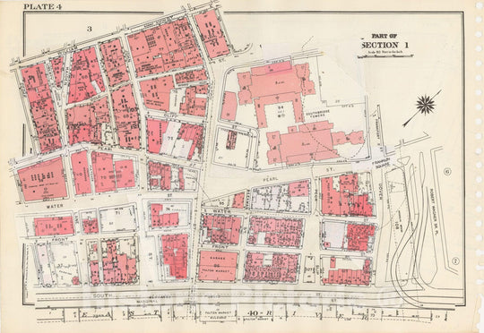 Historic Map : Manhattan Land Book 1955 - Updated Through Nov 7th, New York City 1975 Plate 004 , Vintage Wall Art