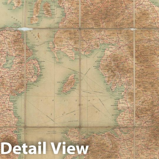 Historic Map : Europe, England & Ireland & Scotland , Vintage Wall Art