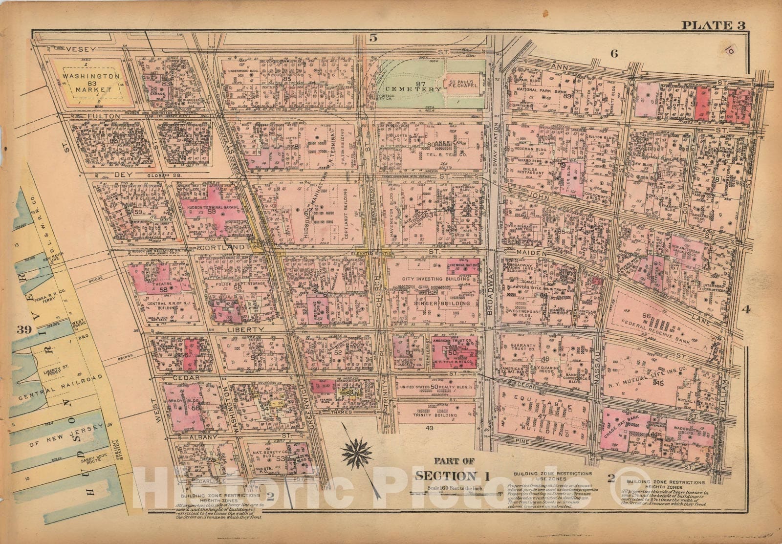 Historic Map : Land Book of the Borough of Manhattan, City of NY, Manhattan 1925 Plate 003 , Vintage Wall Art