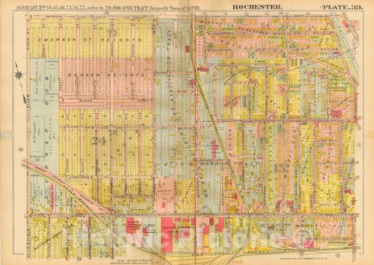 Historic Map : Plat Book of the City of Rochester New York and Vicinity, 1918 Plate 039 , Vintage Wall Art