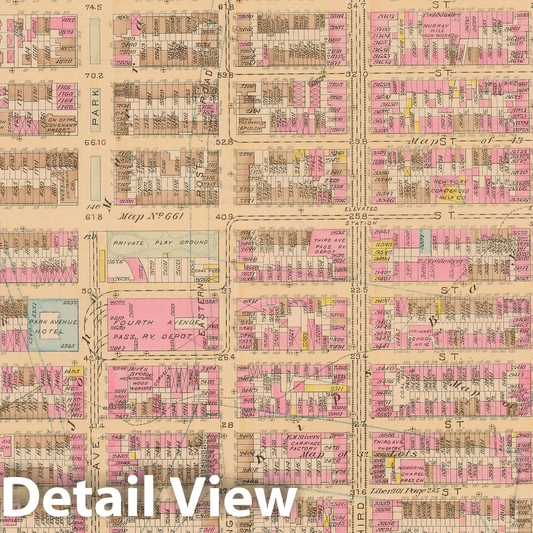 Historic Map : Manhattan & New York City 1885 Plate 013 , Robinson's Atlas City of New York , Vintage Wall Art