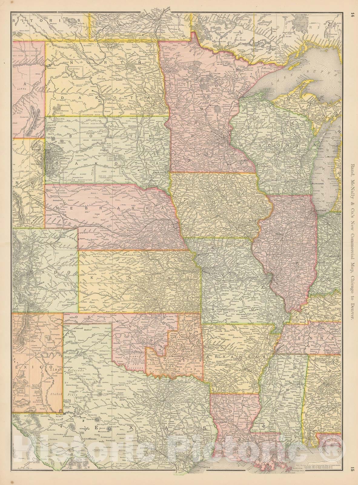 Historic Map : United States 1903 , Rand McNally Business Atlas , v4, Vintage Wall Art