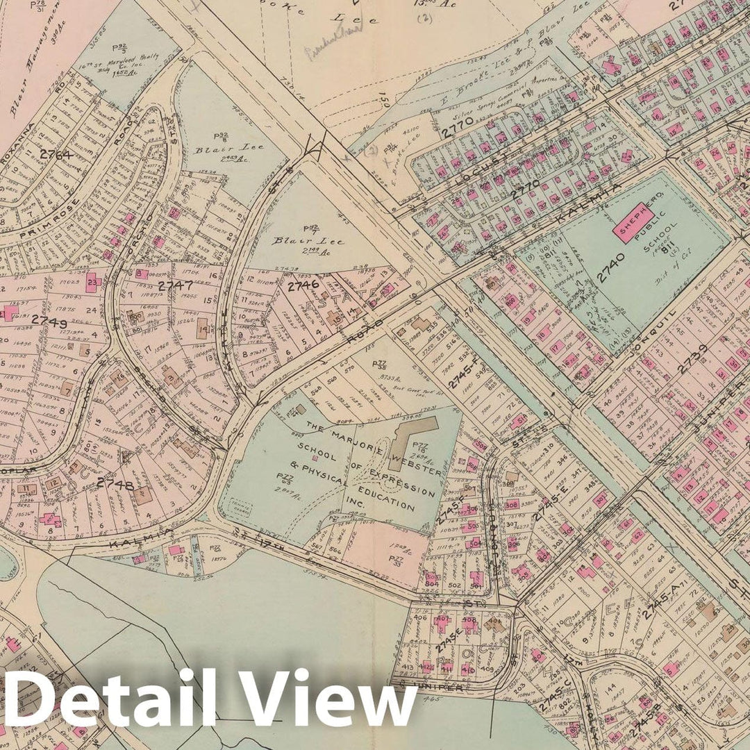 Historic Map : Atlas of Washington D.C. Volume 3 (Outer NW), Washington 1937 Plate 037 , Vintage Wall Art