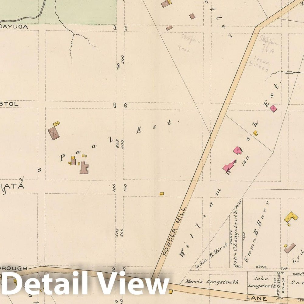 Historic Map : Atlas City of Philadelphia Volume 9 25th and 33rd Wards, Philadelphia 1891 Plate 027 , Vintage Wall Art