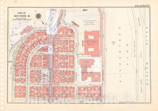 Historic Map : Manhattan Land Book 1955 - Updated Through Nov 7th, New York City 1975 Plate 177 , Vintage Wall Art