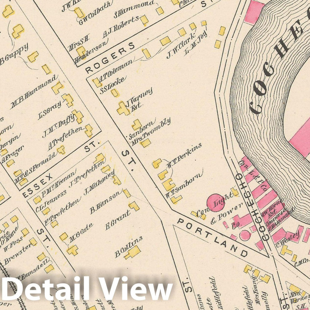 Historic Map : Dover 1892 , Town and City Atlas State of New Hampshire , v3, Vintage Wall Art