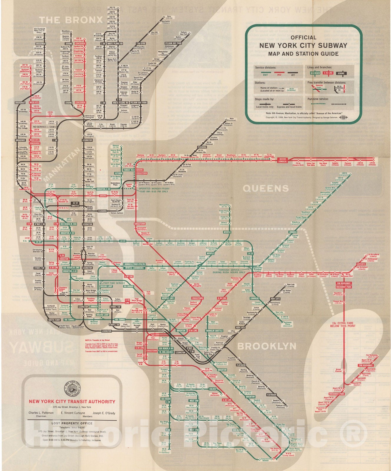 Historic Map : New York City Transit Maps, New York Subway Map And Guide 1958 Railroad Catography , Vintage Wall Art