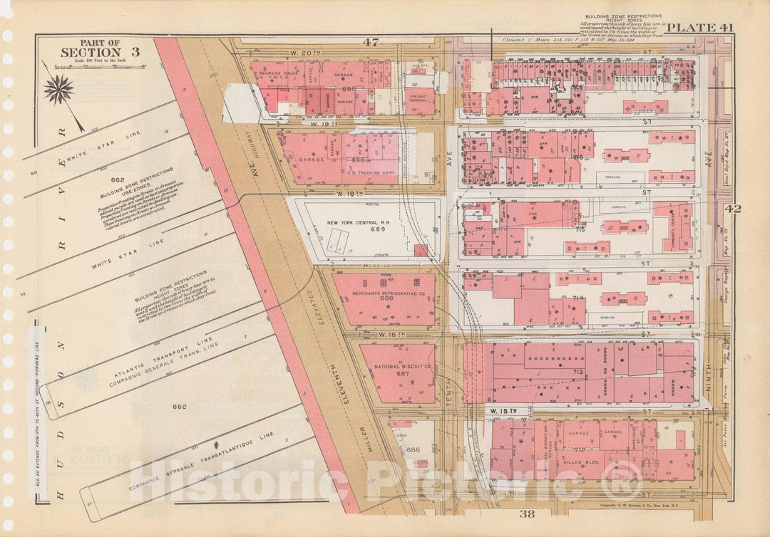 Historic Map : Manhattan Land Book 1955 - Updated Through Nov 7th, New York City 1975 Plate 041 , Vintage Wall Art