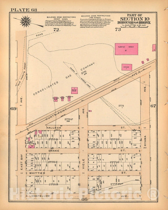 Historic Map : Borough of The Bronx, Sections 9-13, The Bronx 1928 Plate 068 , Vintage Wall Art