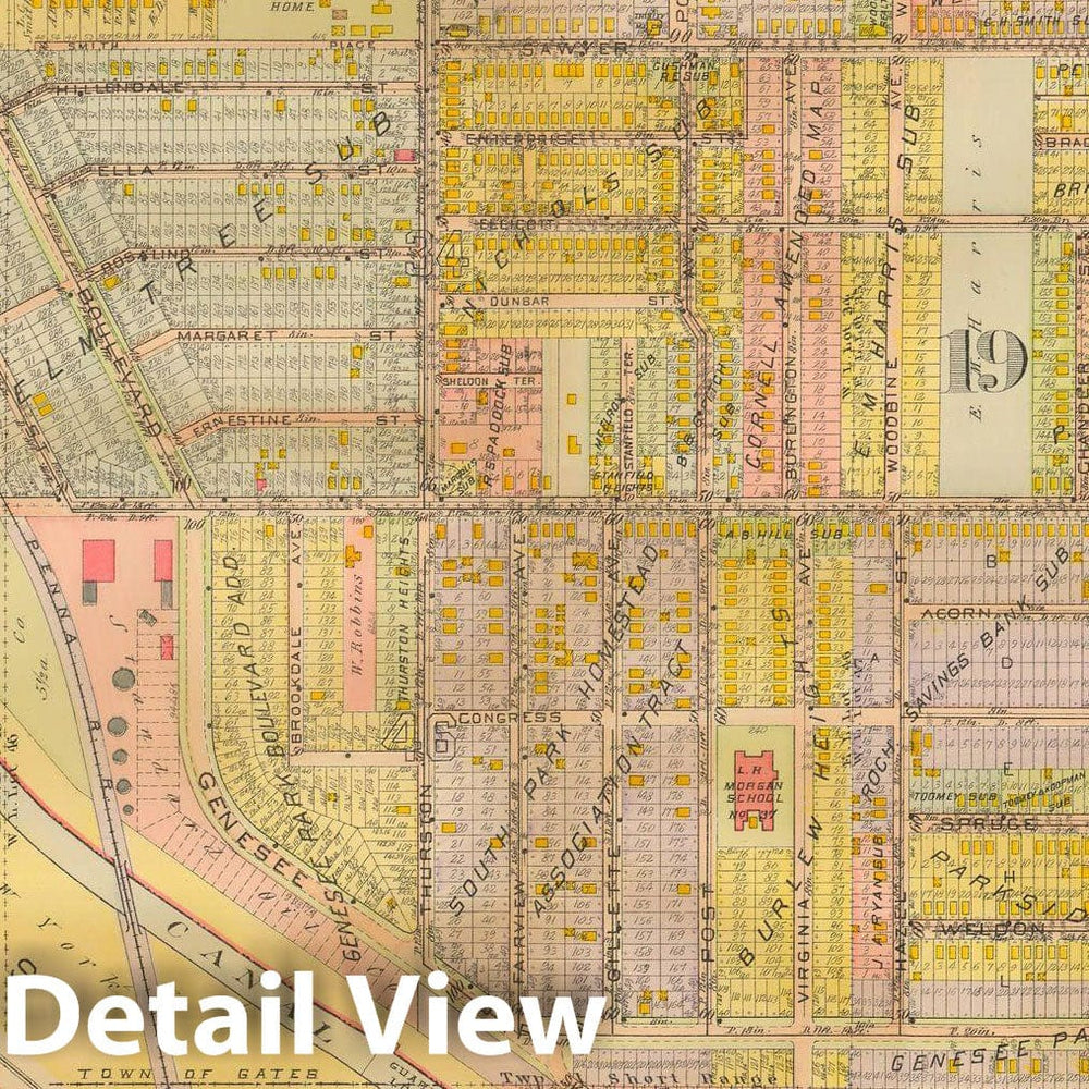 Historic Map : Plat Book of the City of Rochester New York and Vicinity, 1918 Plate 036 , Vintage Wall Art