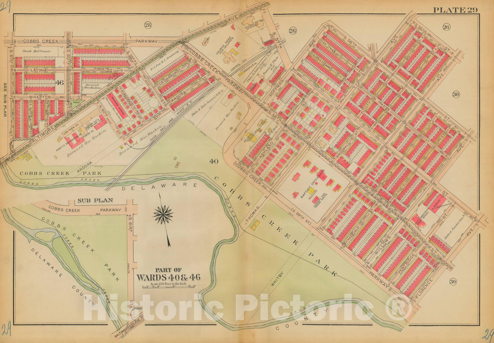 Historic Map : Atlas of Philadelphia, West Philadelphia 1880 Plate 029 , Vintage Wall Art