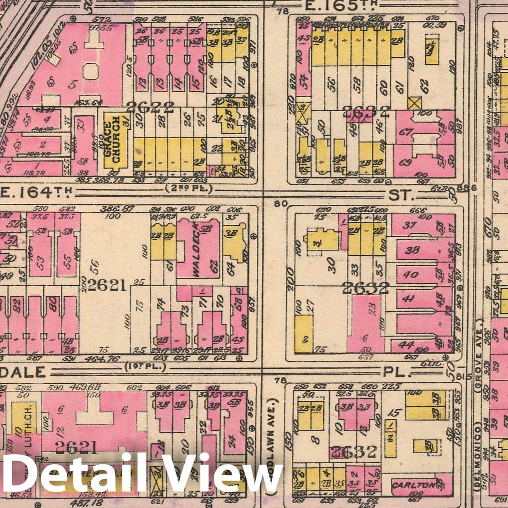 Historic Map : Borough of The Bronx, Sections 9-13, The Bronx 1928 Plate 043 , Vintage Wall Art