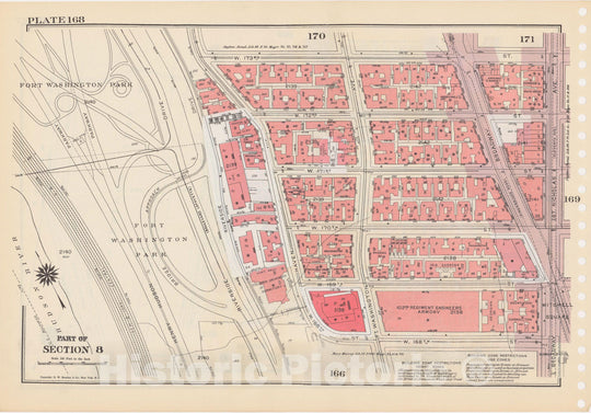 Historic Map : Manhattan Land Book 1955 - Updated Through Nov 7th, New York City 1975 Plate 168 , Vintage Wall Art