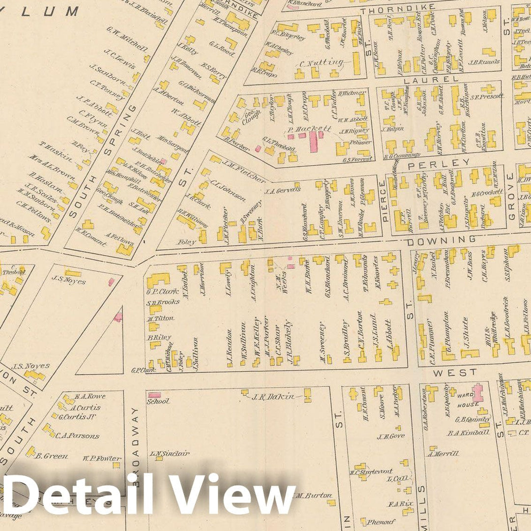 Historic Map : Concord 1892 , Town and City Atlas State of New Hampshire , v4, Vintage Wall Art