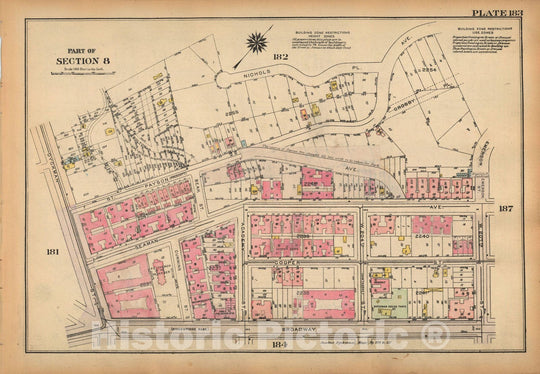 Historic Map : Land Book of the Borough of Manhattan, City of NY, Manhattan 1925 Plate 183 , Vintage Wall Art