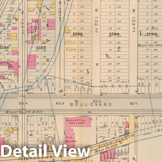 Historic Map : Atlas City of New York, Vol 2 ... 12th Ward, 2nd Ed., Manhattan 1884 Plate 022 , Vintage Wall Art