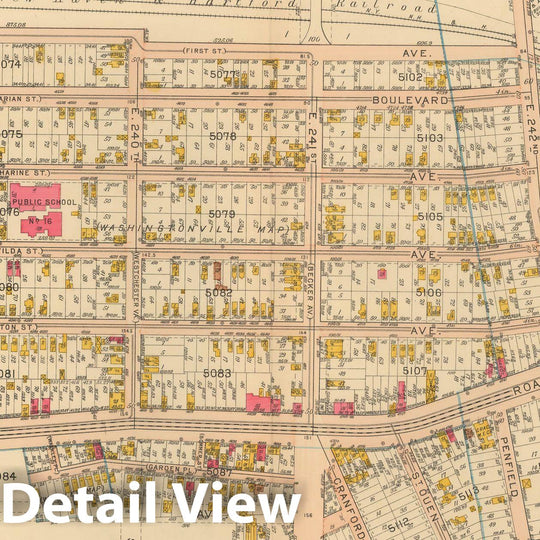 Historic Map : Atlas City of NY, Borough of The Bronx, Annexed District, The Bronx 1913 Plate 006 , Vintage Wall Art