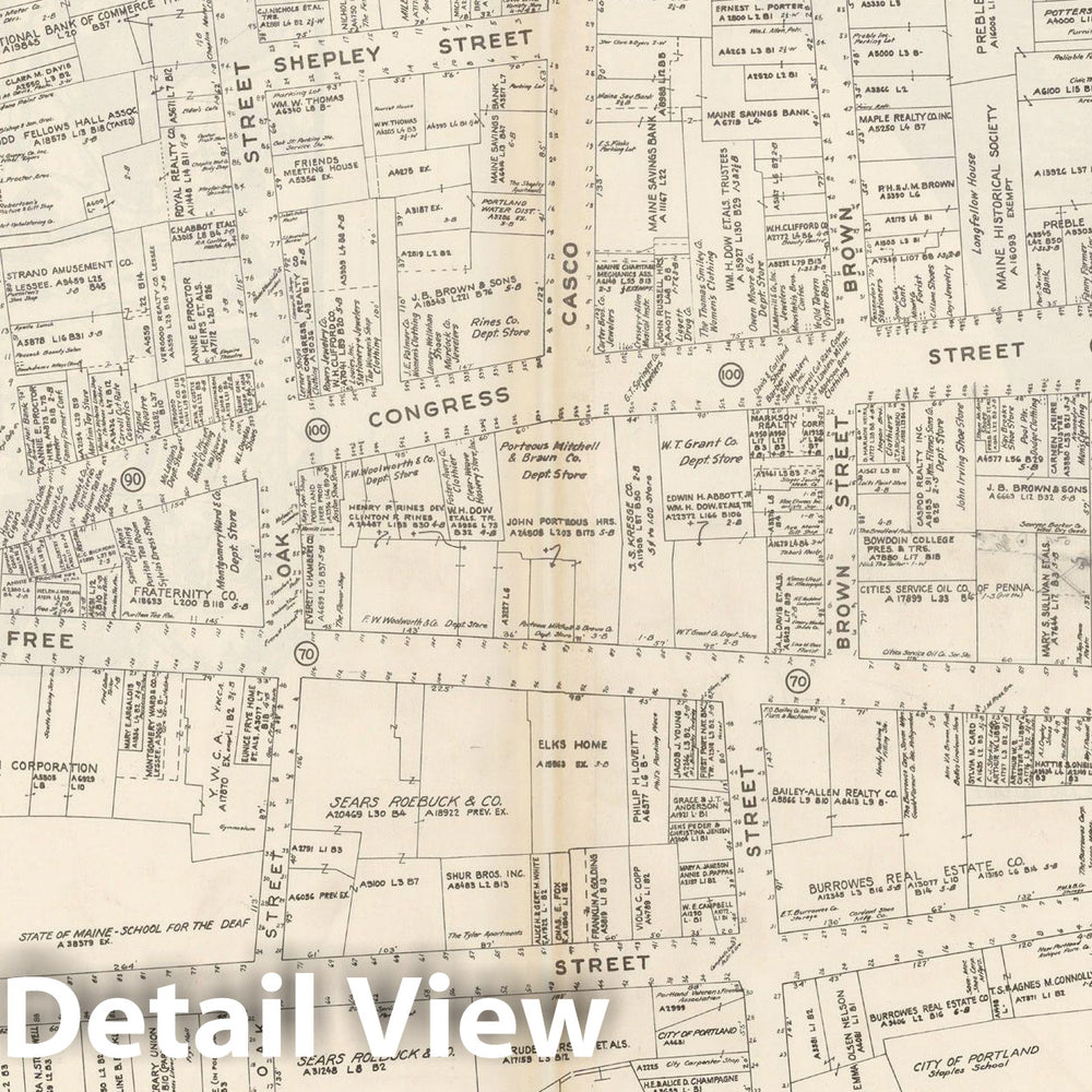 Historic Map : New England States Ed., Portland 1946 , Nirenstein's National Preferred Real Estate Locations of Business Properties , Vintage Wall Art