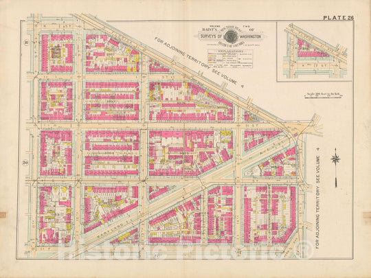 Historic Map : Atlas of Washington D.C. Volume 2 (NE, SE, SW), Washington 1928 Plate 026 , Vintage Wall Art