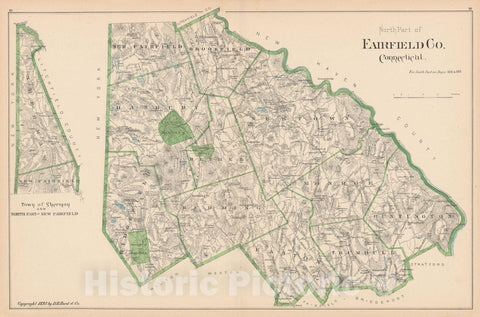 Historic Map : Fairfield 1893 , Town and City Atlas State of Connecticut , Vintage Wall Art