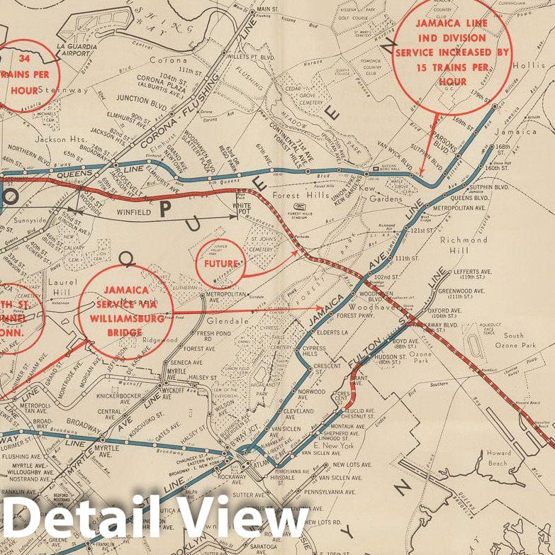 Historic Map : New York City Transit Maps, NYC Subway Rapid Transit Construction Program 1954 Railroad Catography , Vintage Wall Art