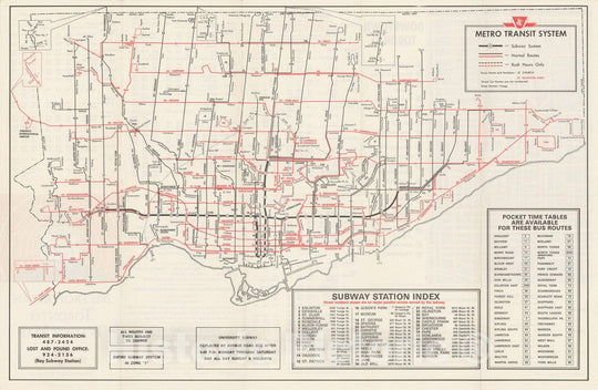 Historic Map : Toronto Transit Map 1969 Railroad Catography , Vintage Wall Art