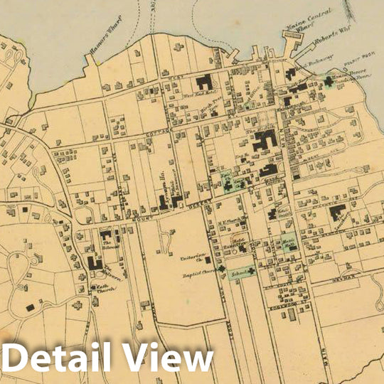 Historic Map : Atlas State of Maine, Bar Harbor 1894-95 , Vintage Wall Art