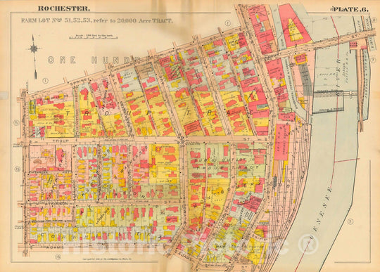 Historic Map : Plat Book of the City of Rochester New York and Vicinity, 1918 Plate 006 , Vintage Wall Art