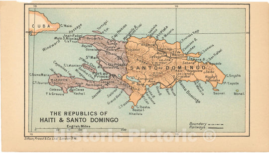 Historic Map : Pocket Guide to the West Indies, Hispaniola 1927 , Vintage Wall Art