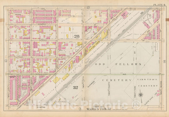 Historic Map : City of Philadelphia, 28th 32nd & 37th Wards, Vol. 6, Second Ed., Philadelphia 1894 Plate 006 , Vintage Wall Art