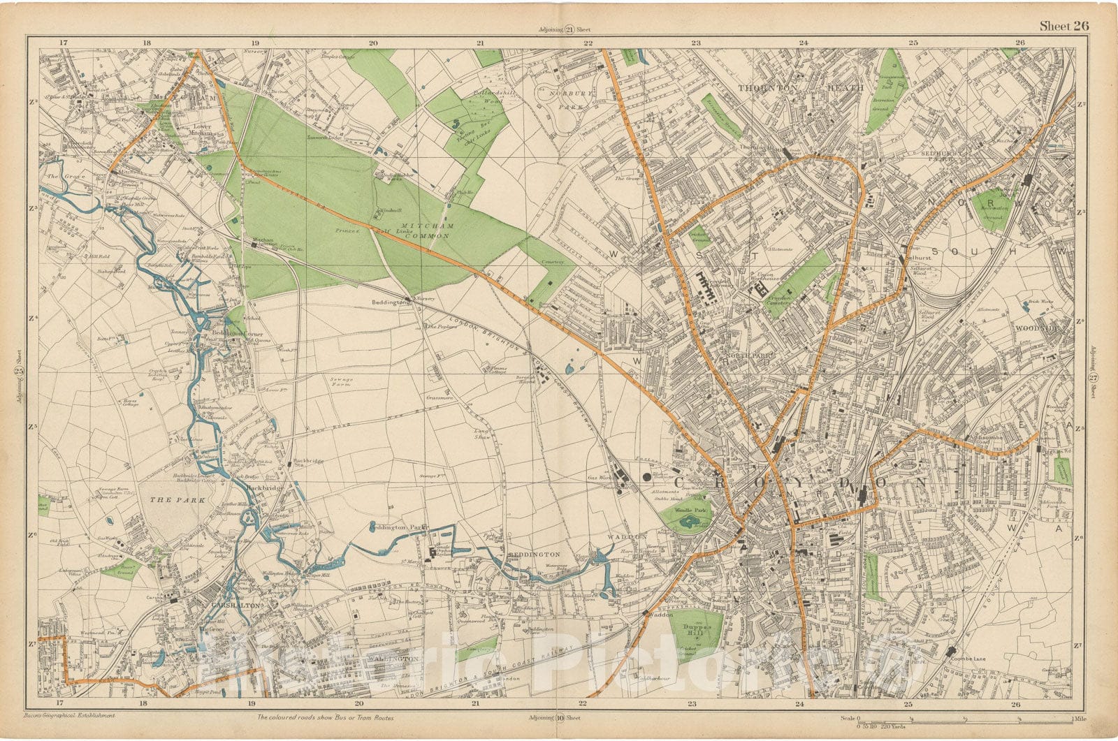 Historic Map : Europe, London 1910 Sheet 26 , Vintage Wall Art