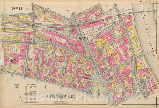 Historic Map : Atlas of Newark, Volume 1, Newark 1911 Plate 007 , Vintage Wall Art