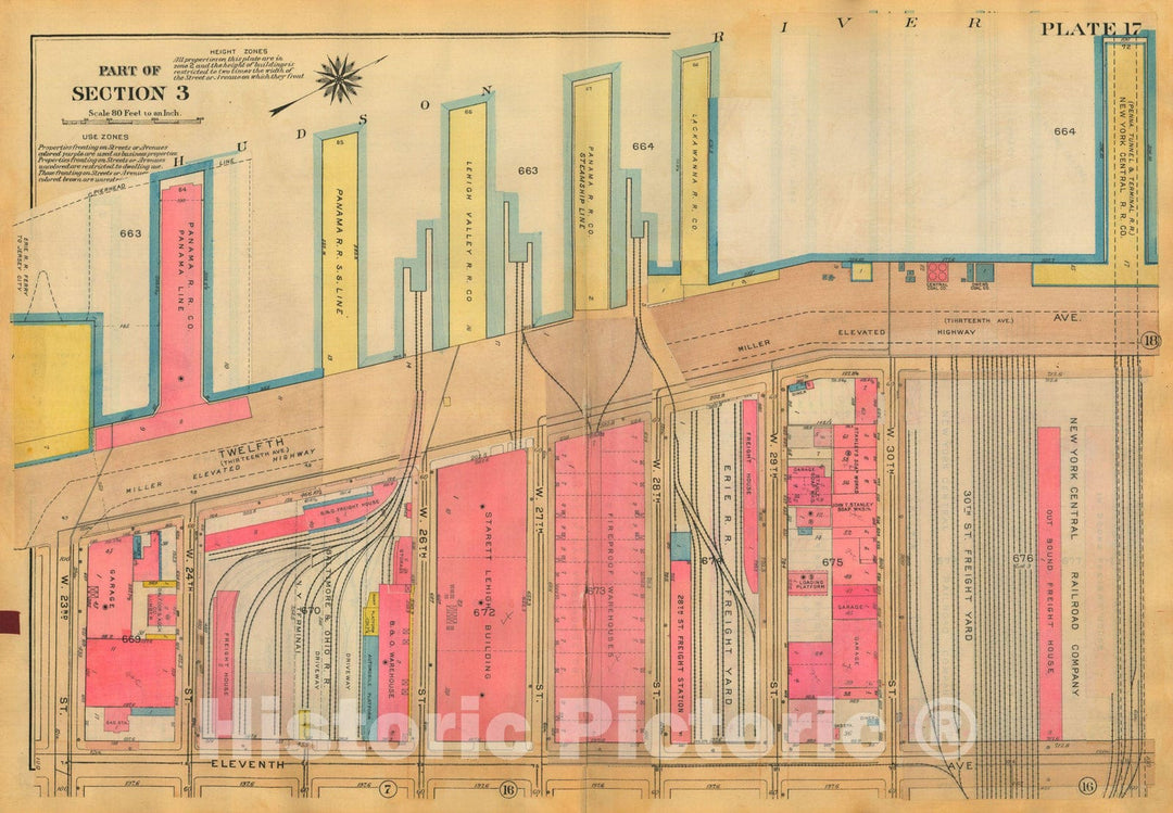 Historic Map : Atlas City of New York, Borough of Manhattan, Volume Two, 14th Street to 59th Street, Manhattan 1928 Plate 017 , Vintage Wall Art