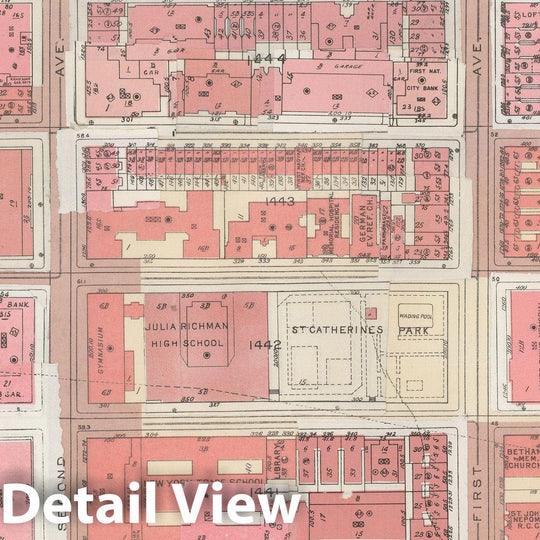 Historic Map : Manhattan Land Book 1955 - Updated Through Nov 7th, New York City 1975 Plate 107 , Vintage Wall Art