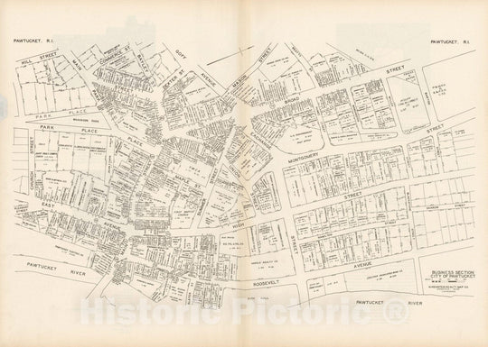 Historic Map : New England States Ed., Pawtucket 1946 , Nirenstein's National Preferred Real Estate Locations of Business Properties , Vintage Wall Art