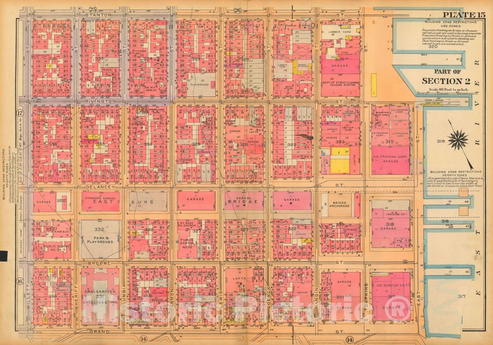 Historic Map : Atlas City of New York, Borough of Manhattan, Volume One, Battery to 14th Street, Manhattan 1922 Plate 015 , Vintage Wall Art