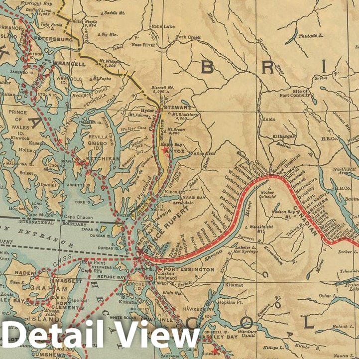 Historic Map : Seattle & Vancouver 1929 Transit Cartography , Vintage Wall Art