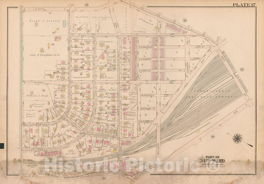 Historic Map : Atlas City of Philadelphia Wards 24,27,34,40,44&46 West Philadelphia, West Philadelphia 1927 Plate 017 , Vintage Wall Art