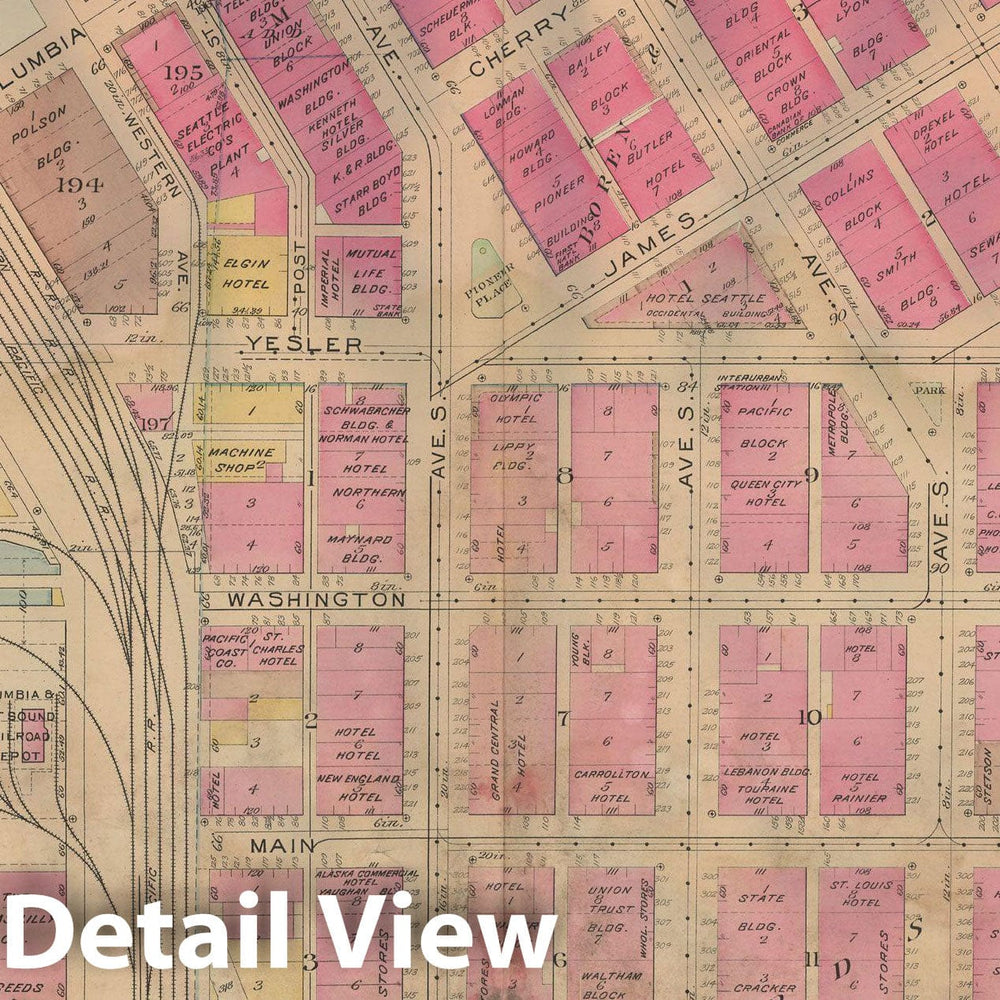 Historic Map : Real Estate Atlas of Surveys of Seattle, Seattle 1912 Plate 001 , Vintage Wall Art