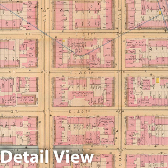 Historic Map : Atlas City of New York, Vol. 3; 16, Manhattan 1883 Plate 012 , Vintage Wall Art