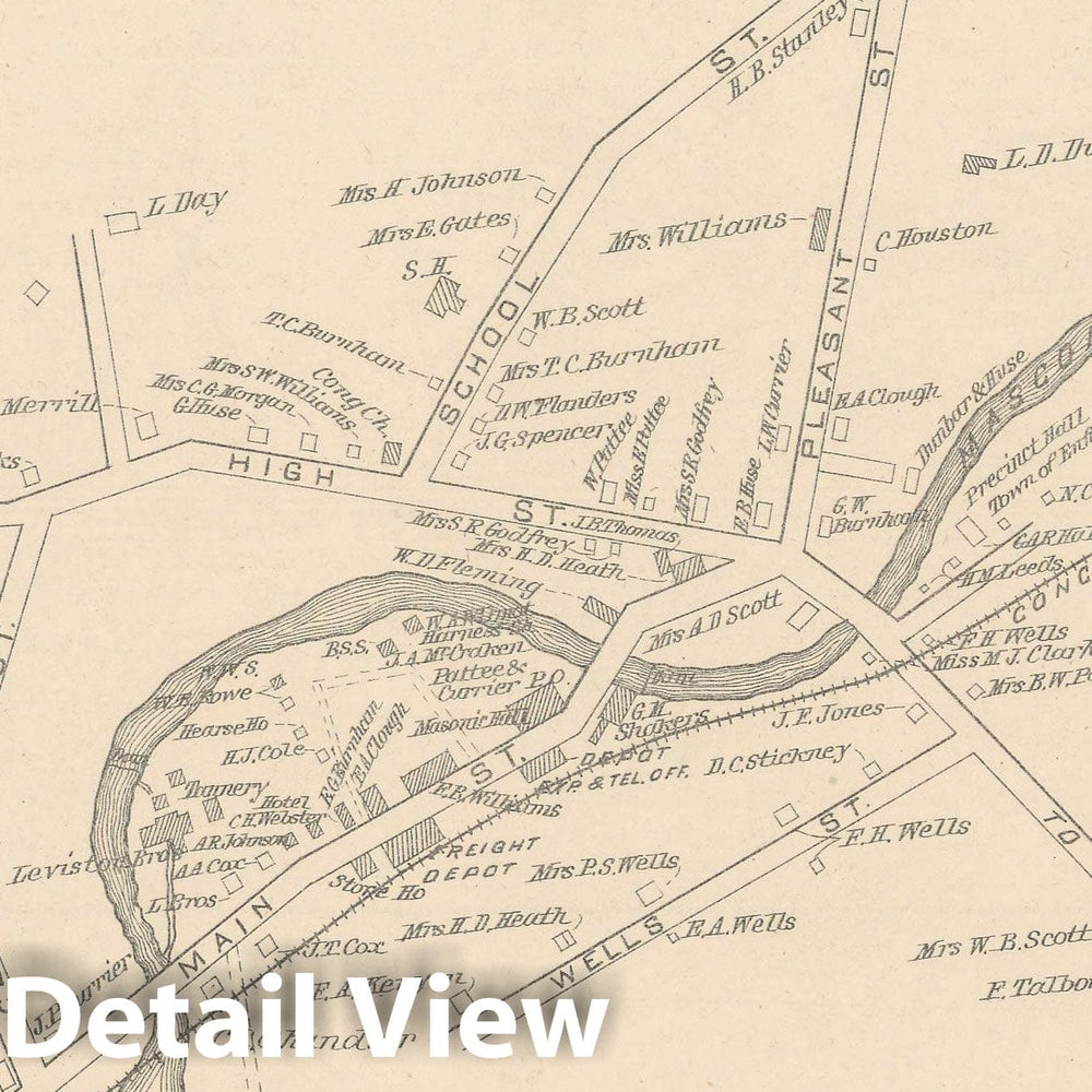 Historic Map : Enfield 1892 , Town and City Atlas State of New Hampshire , Vintage Wall Art