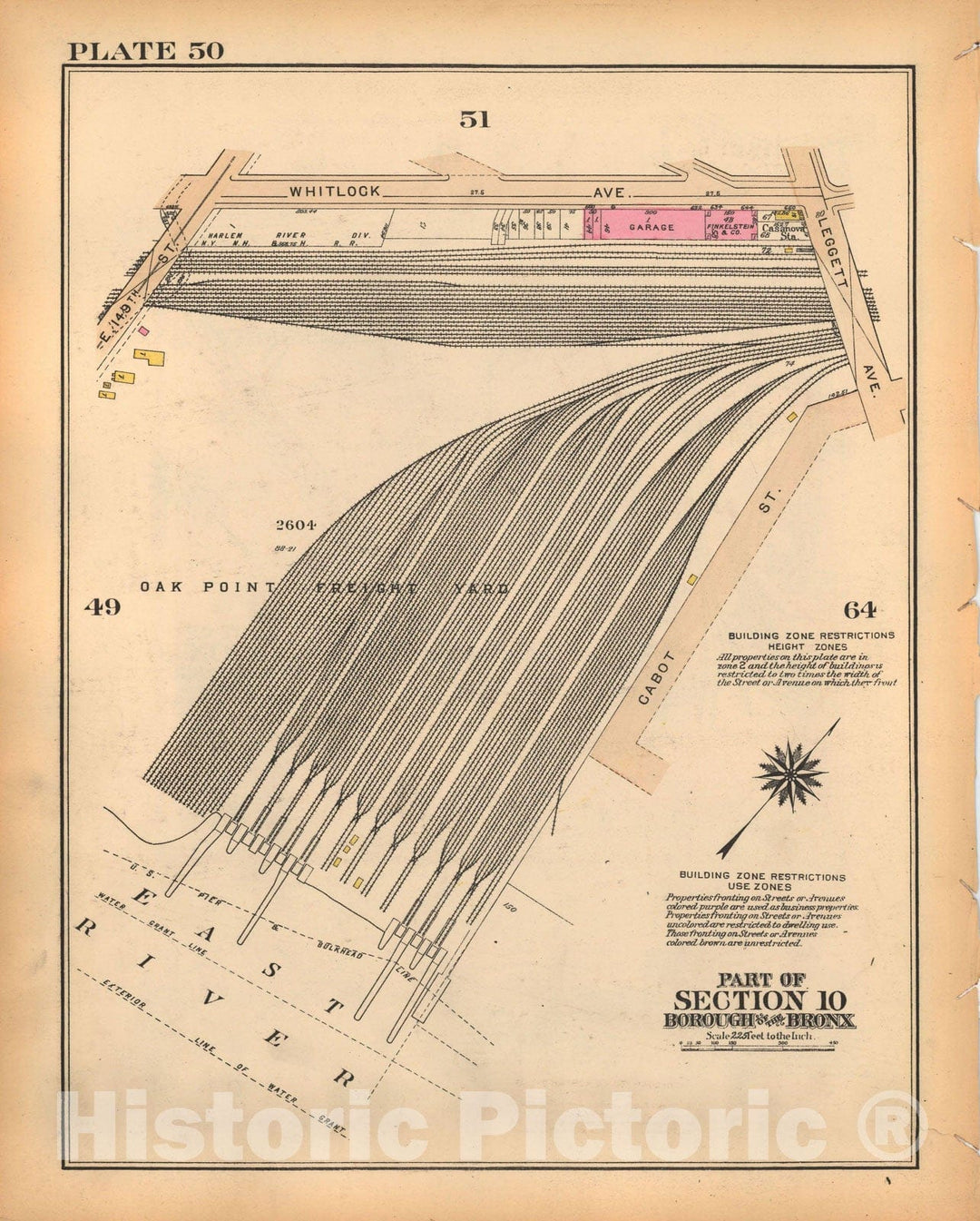 Historic Map : Borough of The Bronx, Sections 9-13, The Bronx 1928 Plate 050 , Vintage Wall Art