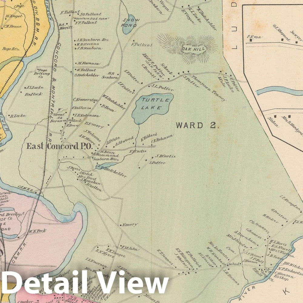 Historic Map : Concord 1892 , Town and City Atlas State of New Hampshire , v3, Vintage Wall Art