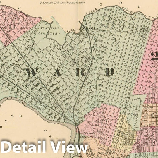 Historic Map : Atlas of West Philadelphia including the 24th & 27th Wards of the City of Philadelphia 1872 Index Plate , Vintage Wall Art