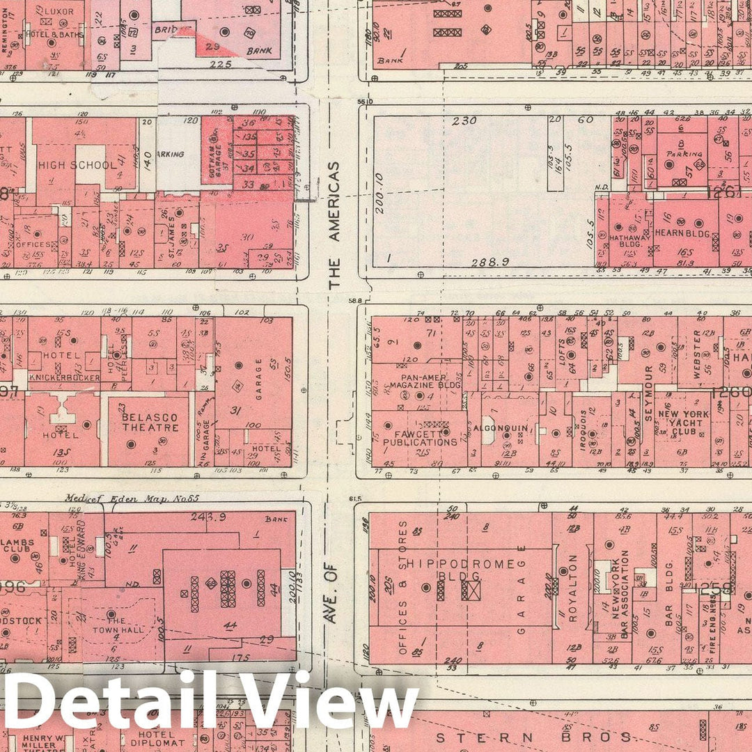 Historic Map : Manhattan Land Book 1955 - Updated Through Nov 7th, New York City 1975 Plate 072 , Vintage Wall Art