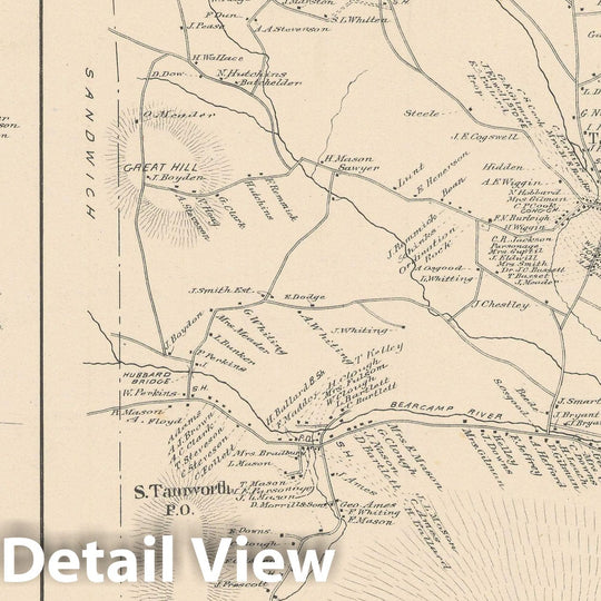 Historic Map : Chatham & Tamworth 1892 , Town and City Atlas State of New Hampshire , Vintage Wall Art