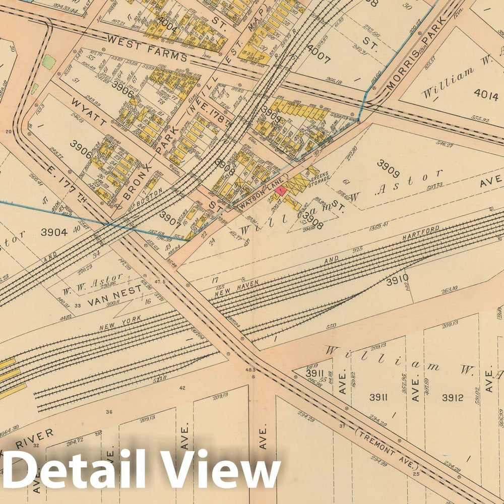 Historic Map : Atlas City of NY, Borough of The Bronx, Annexed District, The Bronx 1913 Plate 025 , Vintage Wall Art