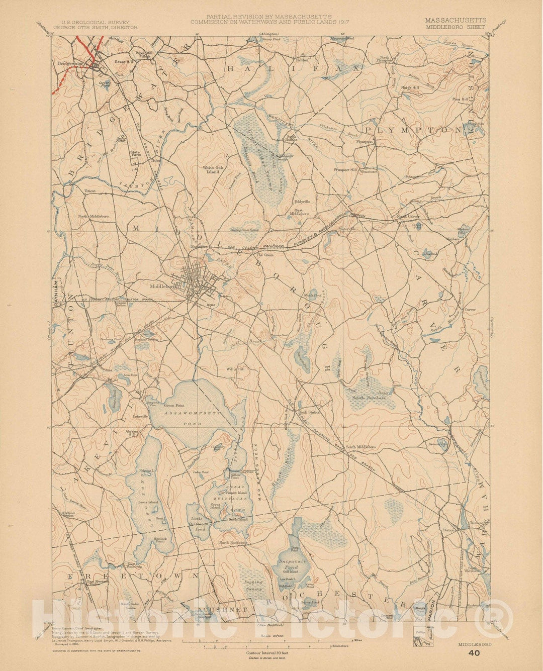 Historic Map : Eastern Massachusetts Street Railway Maps, Middleborough 1927 Transit Cartography , Vintage Wall Art