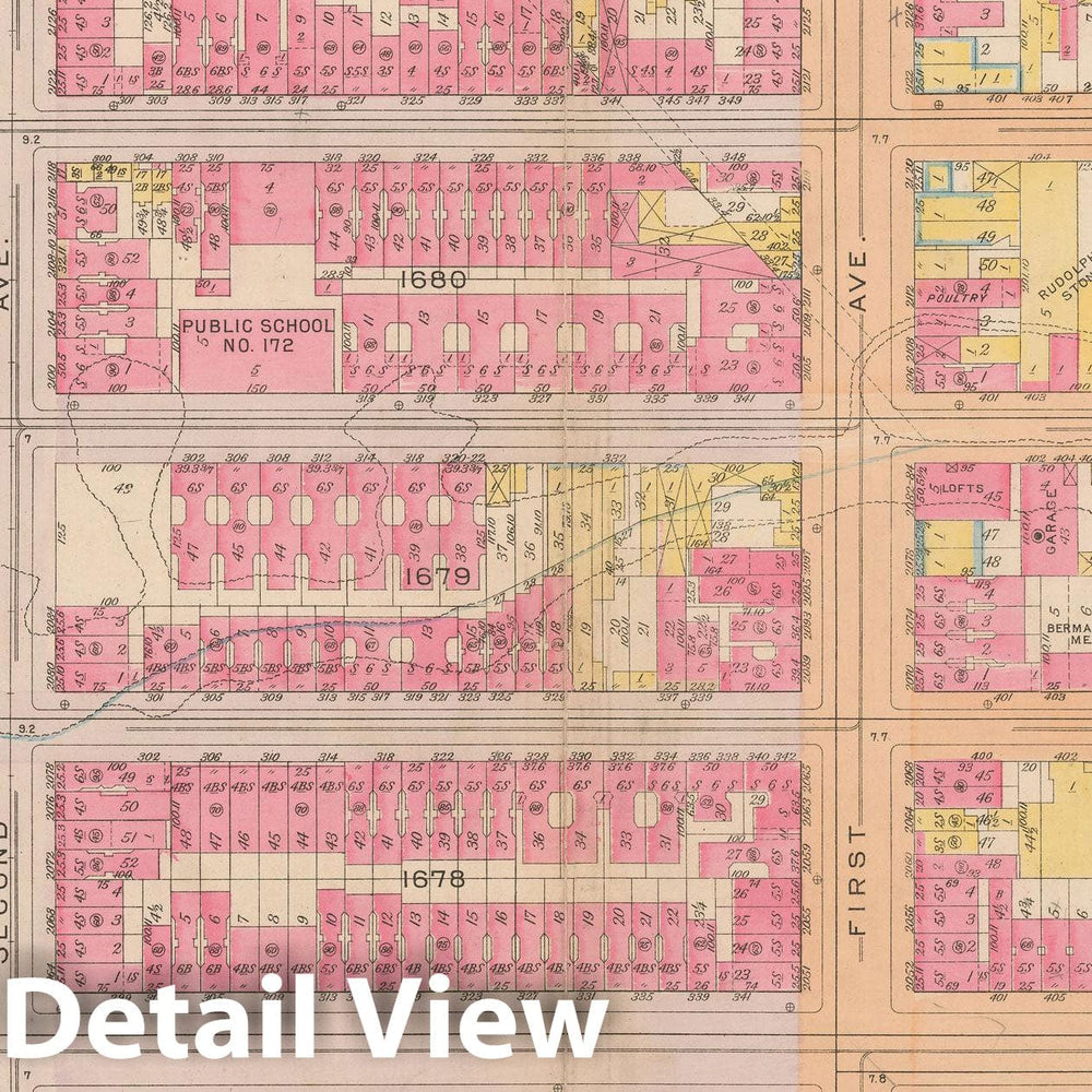 Historic Map : Atlas City of New York, Borough of Manhattan, Volume 3, 59th St to 110th St, Manhattan 1921 Plate 040 , Vintage Wall Art