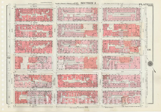 Historic Map : Manhattan Land Book 1955 - Updated Through Nov 7th, New York City 1975 Plate 113 , Vintage Wall Art